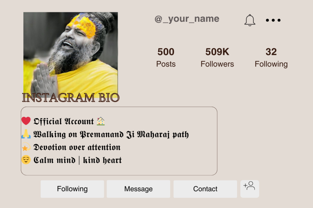 Best Premanand Ji Maharaj Bio for Instagram