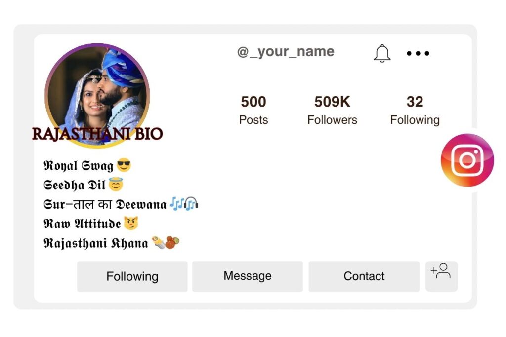 Rajasthani Bio for Instagram