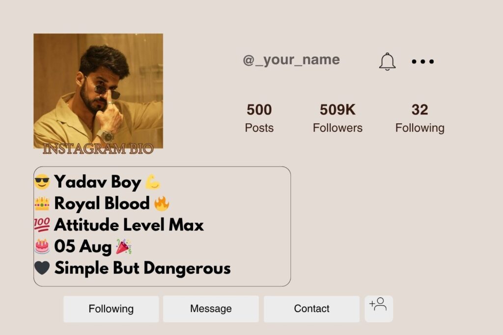 Yadav Bio For Instagram For Boys