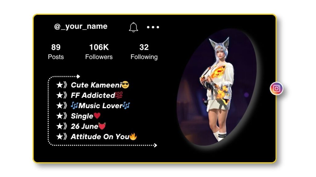 Free Fire Bio for Instagram for Girls