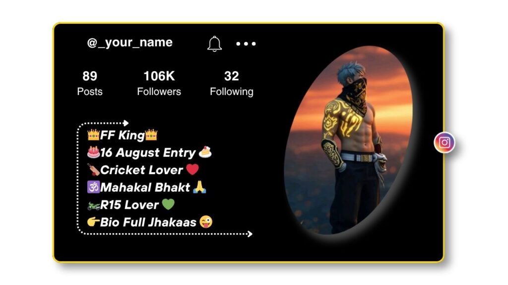 Stylish Instagram Bio for Free Fire