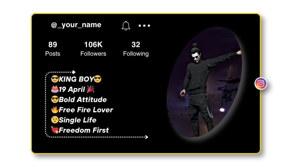 Free Fire Attitude Bio for Instagram