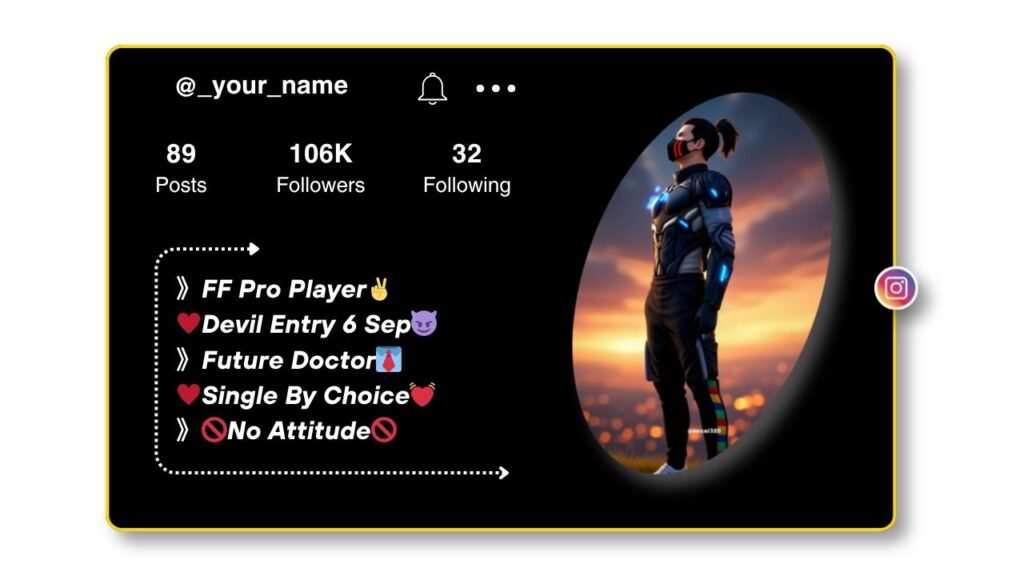 Short Free Fire Bio for Instagram