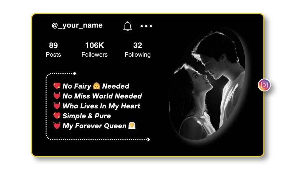 Romantic Love Bio for Instagram