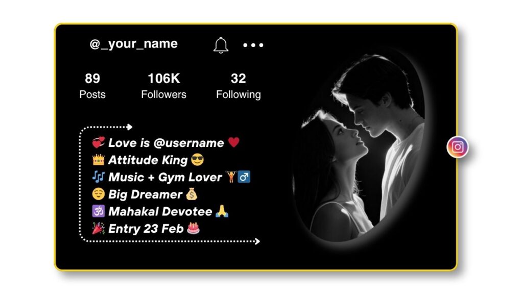 Stylish Love Bio for Instagram