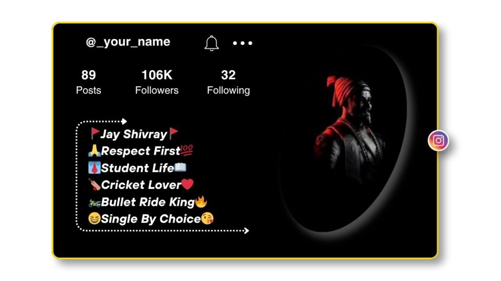 Shivaji Maharaj Bio for Instagram
