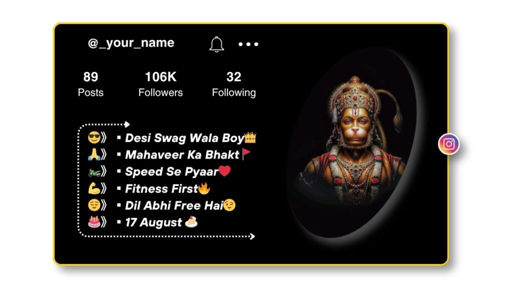 Hanuman Bio for Instagram