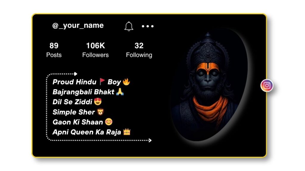 Unique Hanuman Instagram Bio