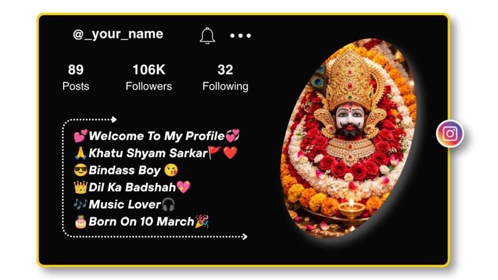 Khatu Shyam Bio for Instagram