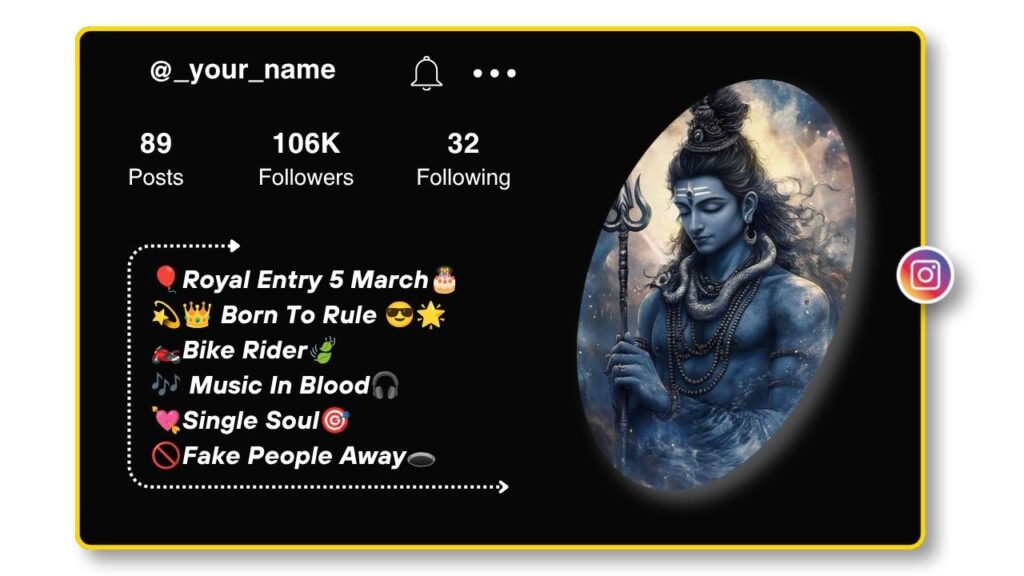 Stylish Mahakal Bio for Instagram
