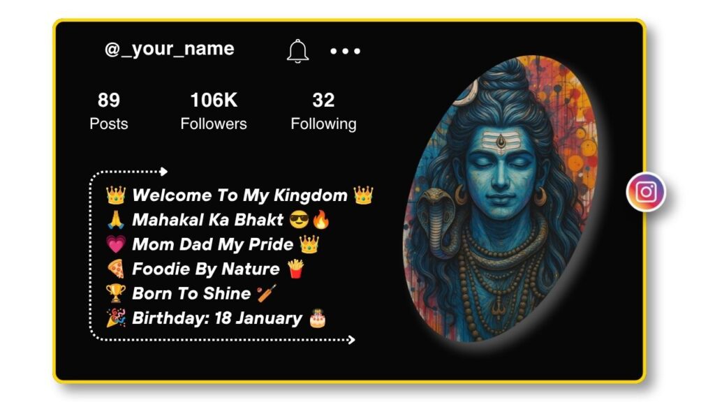 Mahakal Attitude Bio for Instagram