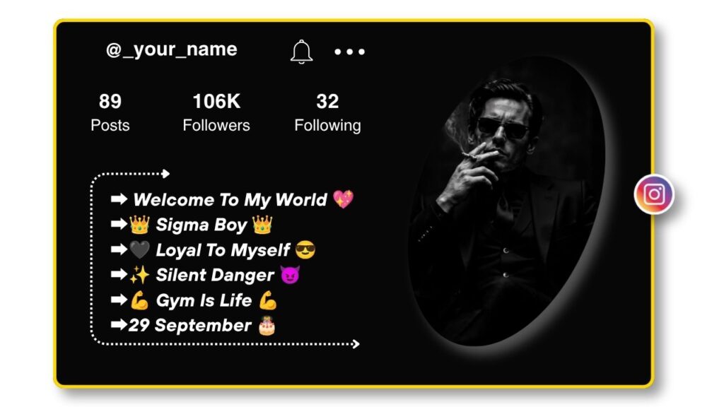 Stylish Sigma Bio for Instagram