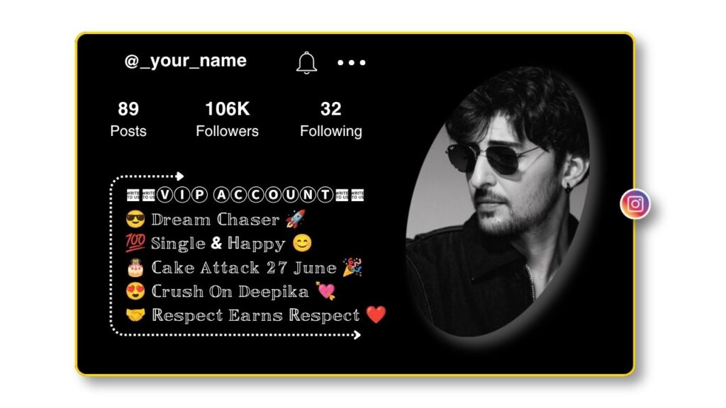 Instagram VIP Bio with Stylish font